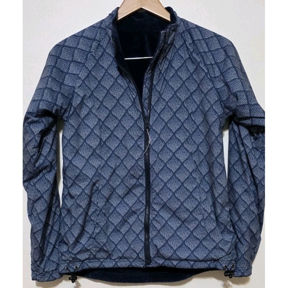 NEW Peter Millar E4 Wind Womens Reversible Golf Jacket Coat Blue M Fuzzy‎ Soft